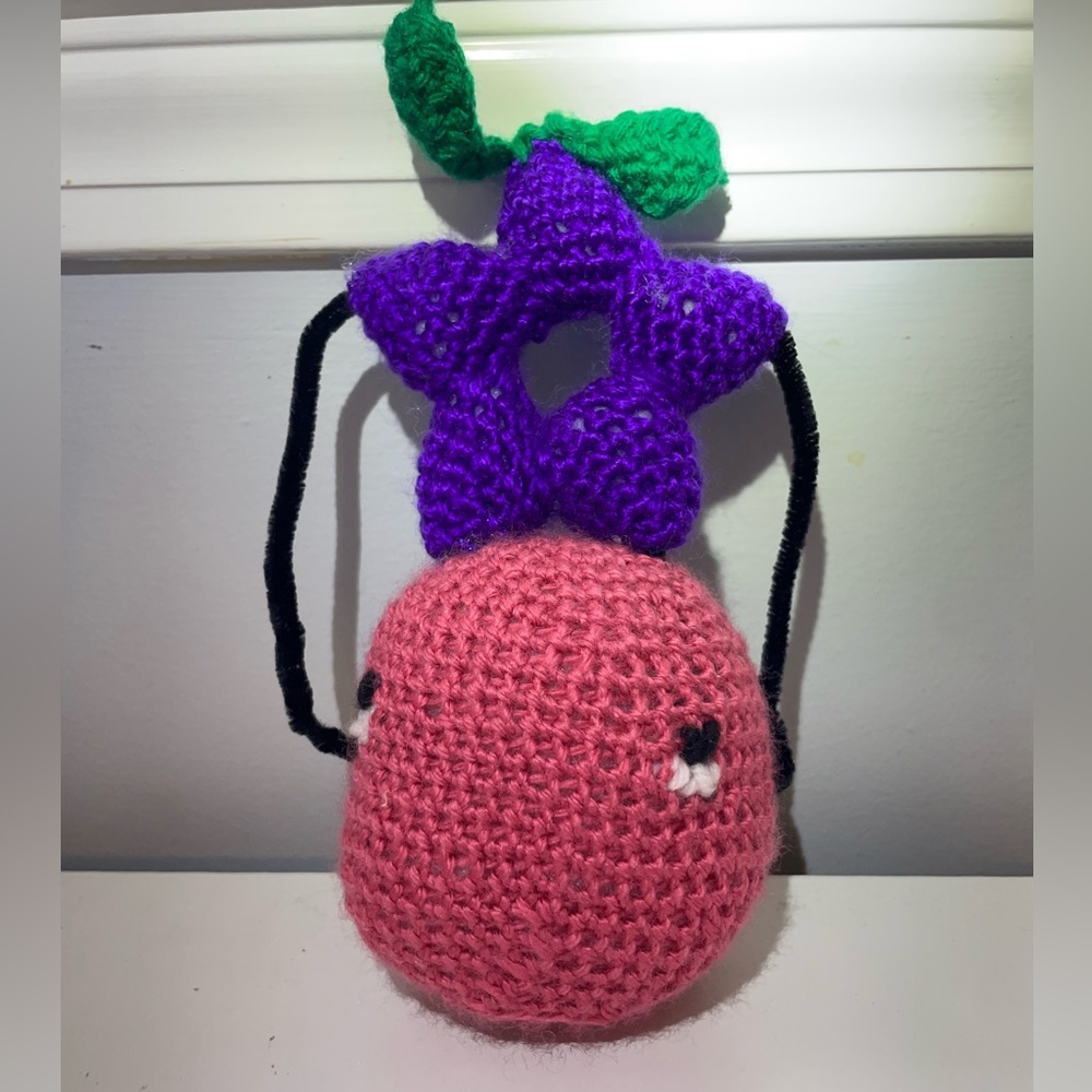 Handmade Crochet Pink Junimo Toy